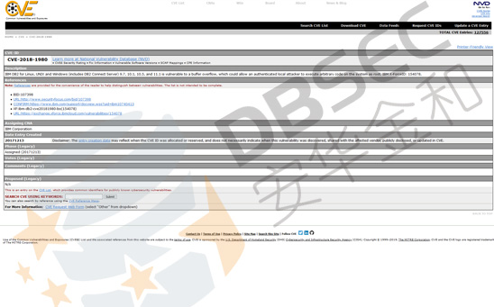 DB2：CVE-2018-1980
