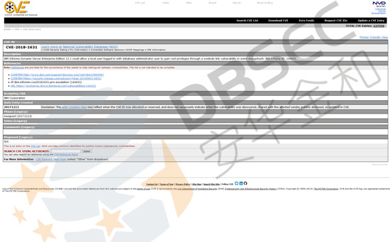 Informix：CVE-2018-1631